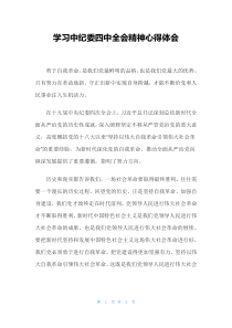 学习中纪委四中全会精神心得体会