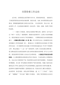 市国资委工作总结
