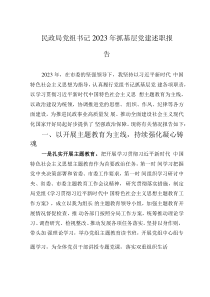 民政局党组书记2023年抓基层党建述职报告