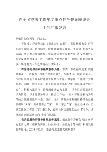 在全省慈善工作年度重点任务督导座谈会上的汇报发言