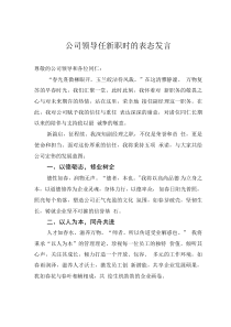 公司领导任新职时的表态发言