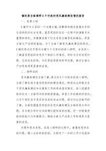 镇纪委全面调研X个行政村党风廉政建设情况报告