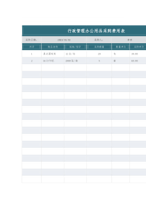 行政管理办公用品采购费用表