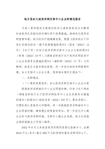 地方县加大政府采购支持中小企业的情况报告