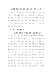 应急管理局前三季度工作总计及下一步工作计划
