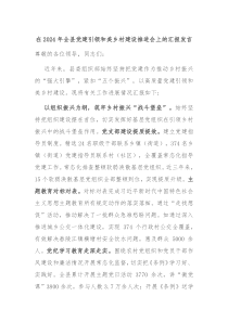 在2024年全县党建引领和美乡村建设推进会上的汇报发言