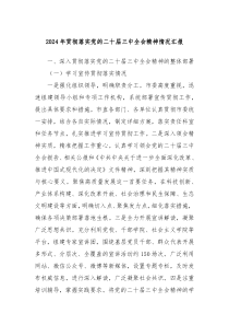 2024年贯彻落实党的二十届三中全会精神情况汇报