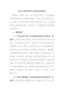 2024年度党组织书记抓党建述职报告