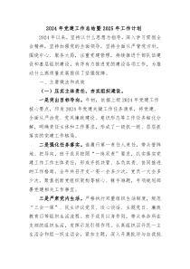 2024年党建工作总结暨2025年工作计划