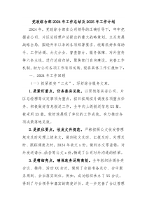 党政综合部2024年工作总结及2025年工作计划