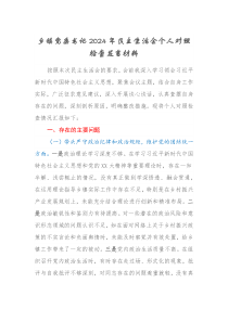 乡镇党委书记2024-2025年生活会个人对照检查发言材料(四个带头+典型案例+个人事项)