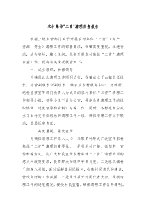 农村集体三资清理自查报告
