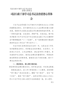 司法行政干部学习总书记法治思想心得体会