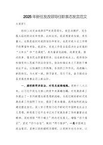 2025年新任发改领导任职表态发言范文
