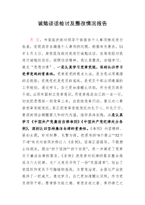 诫勉谈话检讨及整改情况报告